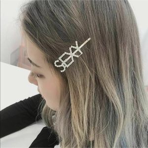 RHINESTONE Hairpin WORDS Barrette Hair Clip